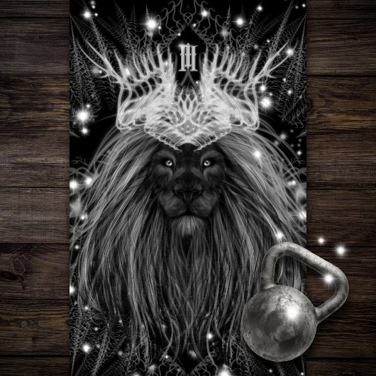 Tapis De Yoga Lion Starlight avec monogramme Couronne noir