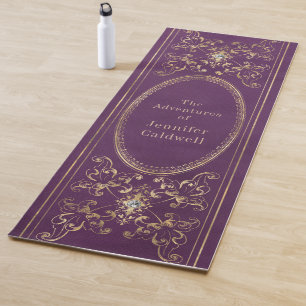 Tapis De Yoga Livre vintage Spine Monogramme Purple Adventures