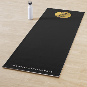 Tapis De Yoga Logo d'affaires Black Gold Yoga Studio Promotionne