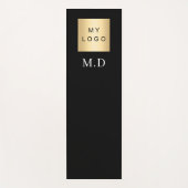 Tapis De Yoga Logo de l'entreprise noir monogramme studio d'affa (Devant)