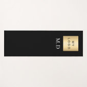 Tapis De Yoga Logo de l'entreprise noir monogramme studio d'affa (Devant (Horizontal))