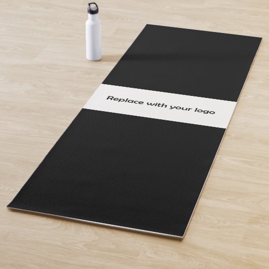 Tapis De Yoga Logo de l'entreprise noir rectangle bureau (En situation)
