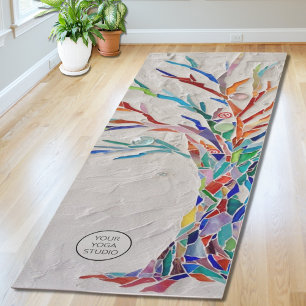 Tapis De Yoga Logo De Yoga Arbre De Vie