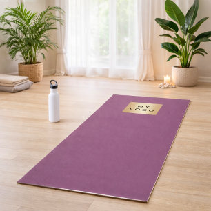 Tapis De Yoga Logo d'entreprise de prune violette