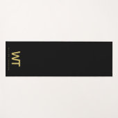 Tapis De Yoga Logo des initiales en or noir personnalisées (Devant (Horizontal))