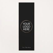 Tapis De Yoga Logo et texte professionnels personnalisés | noir  (Devant)