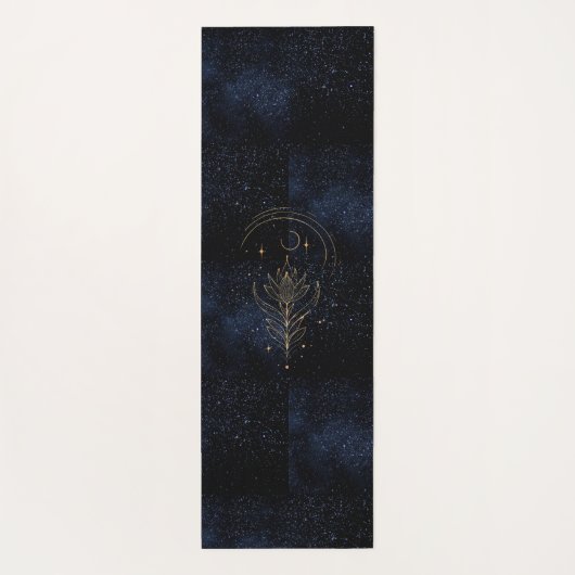 Tapis De Yoga Lotus céleste Monogramme Parties scintillant d'or  (Dos)