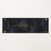 Tapis De Yoga Lotus céleste Monogramme Parties scintillant d'or (Devant (Horizontal))