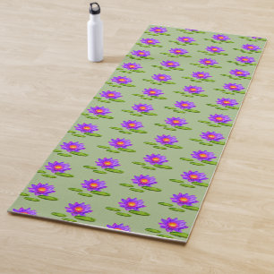 Tapis De Yoga Lotus Flowers & Lily Pads sur Laurel Green