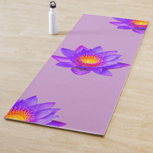 Tapis De Yoga Lotus Flowers sur Violet