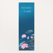 Tapis De Yoga Lotus rose Flore Mindfult Citation Bleu foncé (Devant)