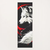 Tapis De Yoga Loup blanc rouge lunaire (Dos)
