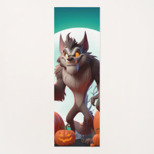 Tapis De Yoga Loup-garou d'Halloween et citrouilles