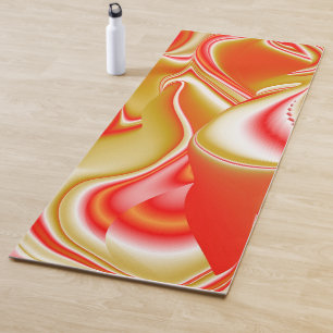 Tapis De Yoga Love and Gold Abstrait 3D Rainbowart