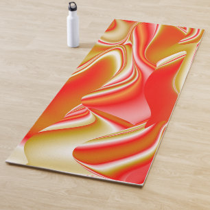 Tapis De Yoga Love and Gold Abstrait 3D Rainbowart