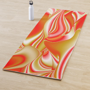 Tapis De Yoga Love and Gold Abstrait 3D Rainbowart