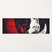 Tapis De Yoga Lune Crimson Loup blanc rouge (Devant (Horizontal))