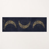 Tapis De Yoga Lune d'or céleste esthétique (Devant (Horizontal))