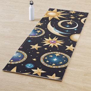 Tapis De Yoga Lune Et Étoiles Céleste