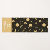 Tapis De Yoga Lune phases Boho doré monogrammées (Devant (Horizontal))