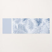 Tapis De Yoga Lush Serene Blue Ferns Monogram Initiales (Dos (Horizontal))