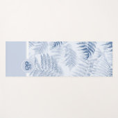 Tapis De Yoga Lush Serene Blue Ferns Monogram Initiales (Devant (Horizontal))
