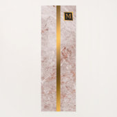 Tapis De Yoga Luxe Elégant Marbre Noir Or Moderne (Dos)