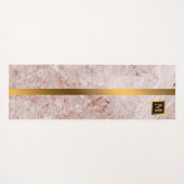 Tapis De Yoga Luxe Elégant Marbre Noir Or Moderne (Devant (Horizontal))