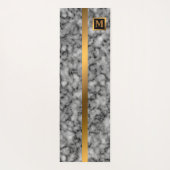 Tapis De Yoga Luxe Elégant Marbre Noir Or Moderne (Dos)