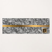 Tapis De Yoga Luxe Elégant Marbre Noir Or Moderne (Devant (Horizontal))