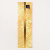 Tapis De Yoga Luxe Elégant Marbre Noir Or Moderne (Dos)