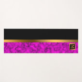 Tapis De Yoga Luxe Elégant Marbre Noir Or Moderne (Devant (Horizontal))