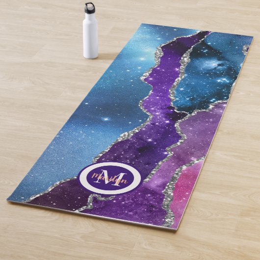 Tapis De Yoga Luxe Unicorn Argent Agate Yoga Mat (En situation)