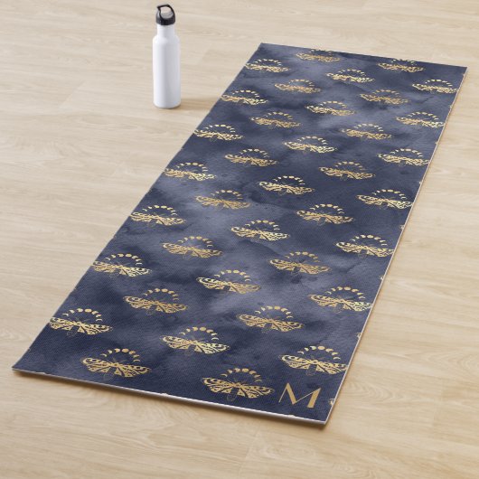 Tapis De Yoga Luxury Gold Bee Marine Nuit Célébration céleste (En situation)
