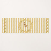 Tapis De Yoga Luxury Gold Parties scintillant White Monogramme C (Devant (Horizontal))