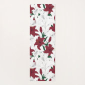 Tapis De Yoga Lys de Noël rouges et blancs (Dos)