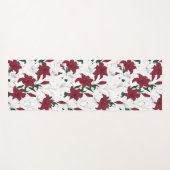 Tapis De Yoga Lys de Noël rouges et blancs (Devant (Horizontal))