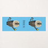 Tapis De Yoga Macaque singe à queue de lion de dessin animé drôl (Dos (Horizontal))