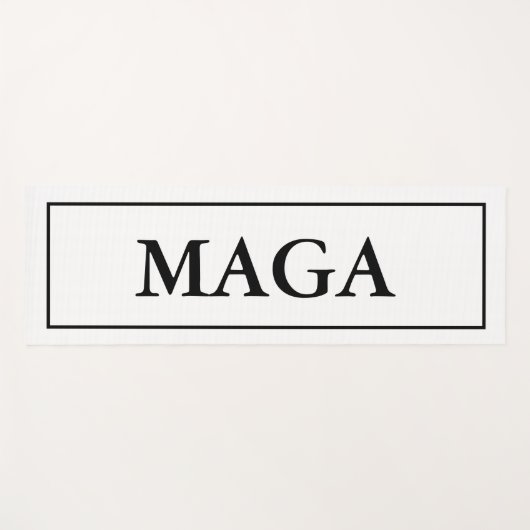 Tapis De Yoga MAGA patriotique blanc (Devant (Horizontal))