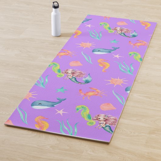 Tapis De Yoga Magique mermaid baleine arc-en-ciel fête de fille (En situation)