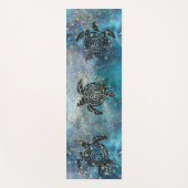 Tapis De Yoga Magique Tortue de mer Glittery Bleu (Devant)