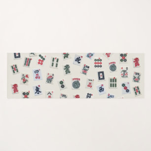 Tapis De Yoga MahJong tuiles photo sur badge arrière - plan