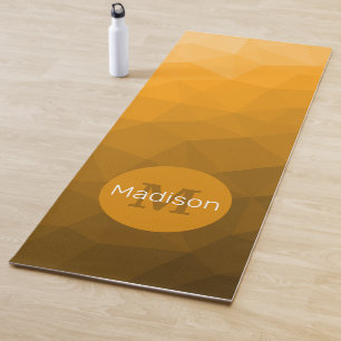 Tapis De Yoga Maille géométrique dégradé orange ombre Monogramme