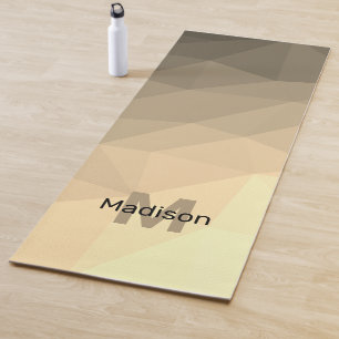 Tapis De Yoga Maille géométrique Sepia brun ombre motif Monogram