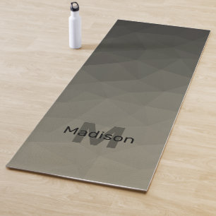 Tapis De Yoga Maillon géométrique gris brun de l'armée Monogramm
