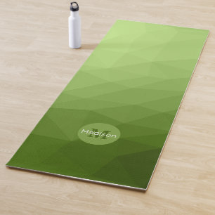 Tapis De Yoga Maillon géométrique vert ombre dégradé Monogramme