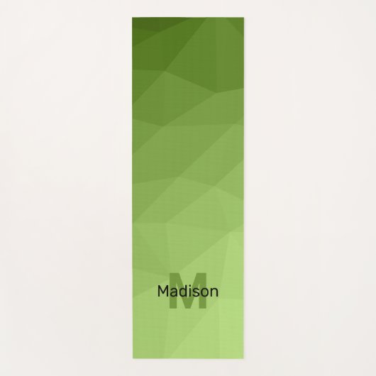 Tapis De Yoga Maillon géométrique vert vert ombre Monogramme (Devant)