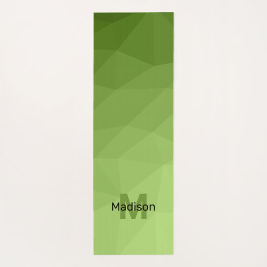 Tapis De Yoga Maillon géométrique vert vert ombre Monogramme (Dos)