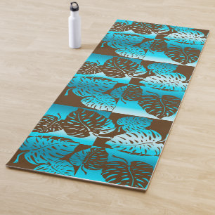 Tapis De Yoga Makua Monstera Tropical Hawaiian Striped Blend