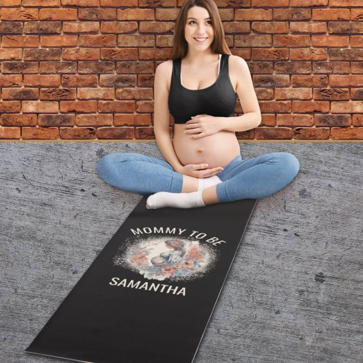 Tapis De Yoga Maman doit être aquarelle florale attend mère